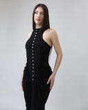 Black Draped Maxi Dress