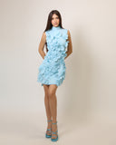 Fustan Baby Blueme Aplikime 3D me Lule