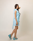 Fustan Baby Blueme Aplikime 3D me Lule